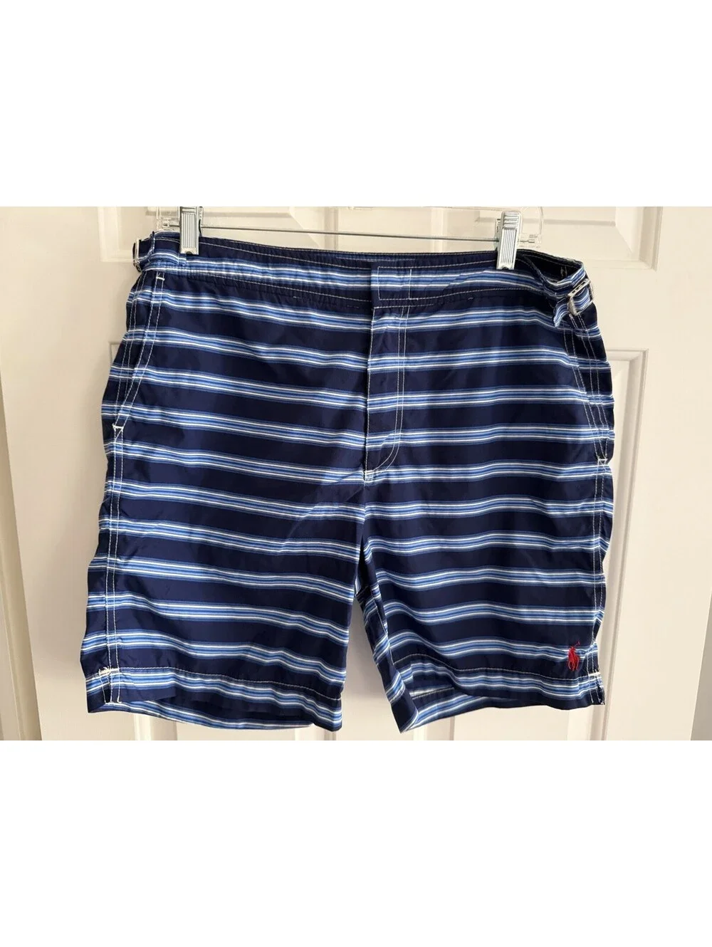 Polo Ralph Lauren Swim Trunks SZ 32 Blue Stripe Board Shorts